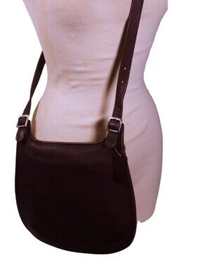 Vintage Coach Dark Brown Leather Crescent Shoulder Bag USA Made